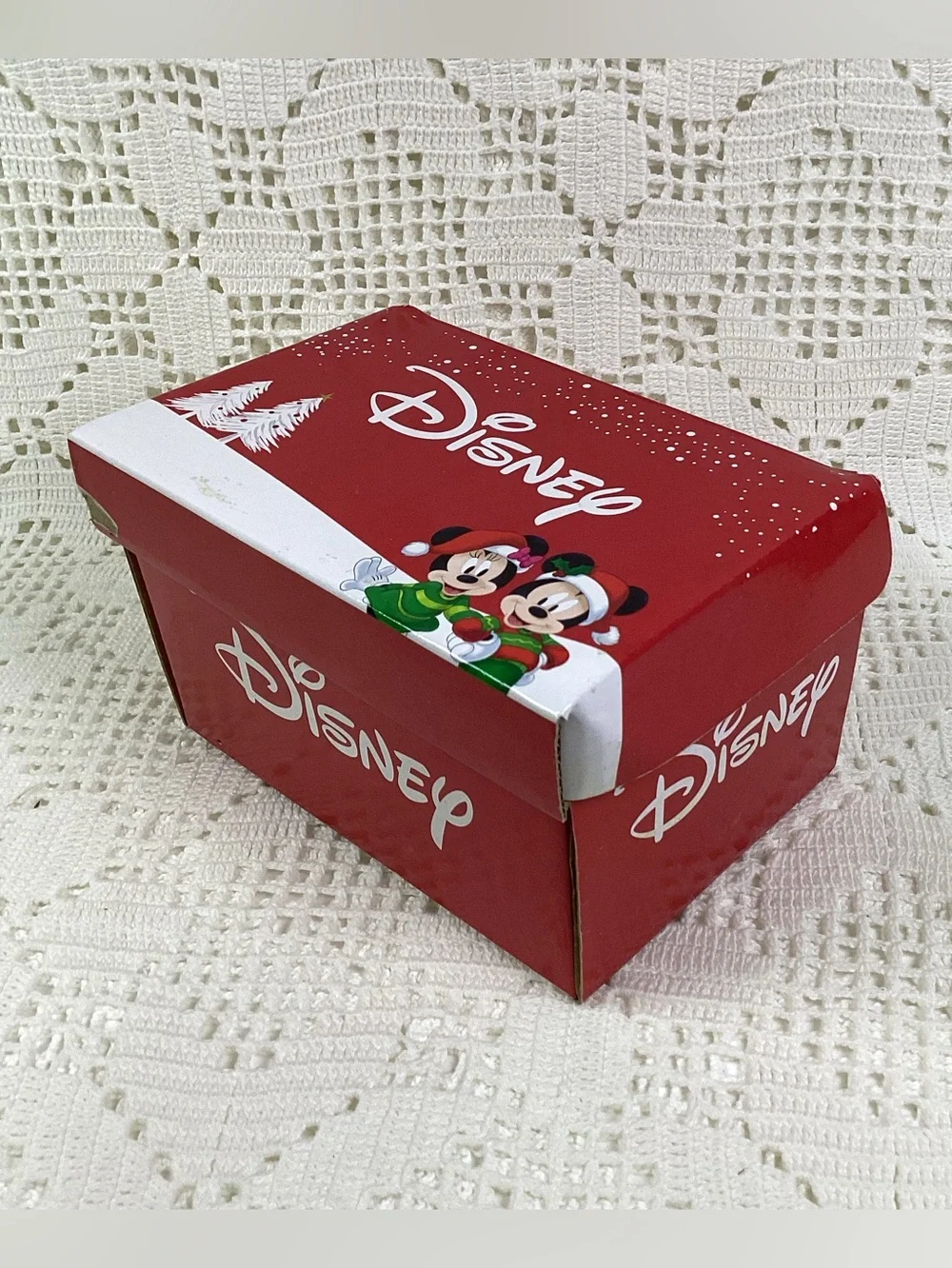 Disney Plaid Minnie & Mickey Baby Booties in Red and Green